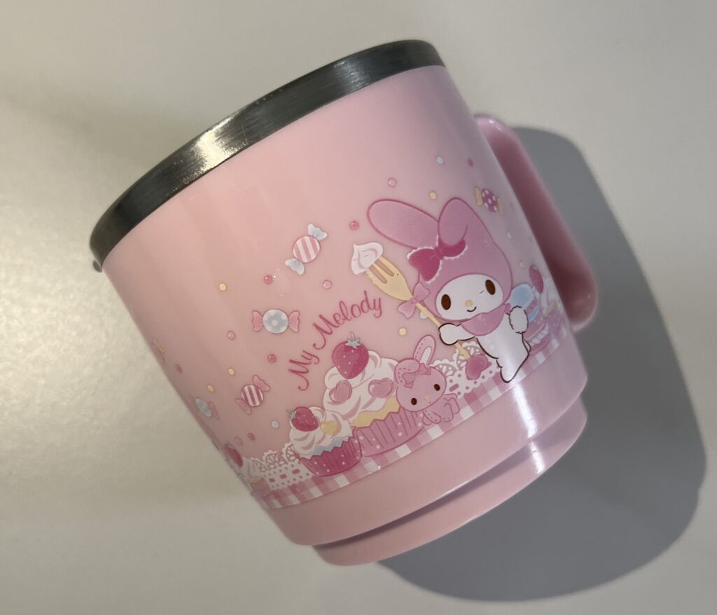 내부 스텐 외부 abs 플라스틱 소재 핑크색 손잡이 컵