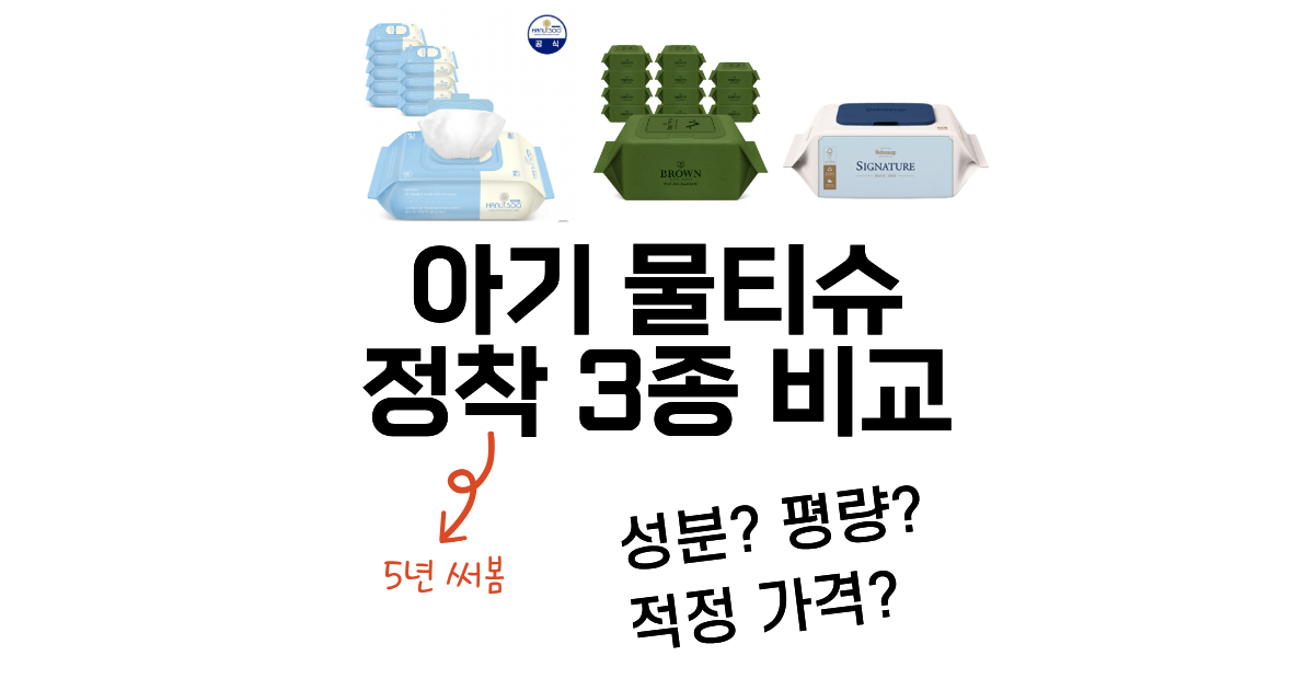 아기 물티슈 정착 3종 성분 평량 가격 비교 후기